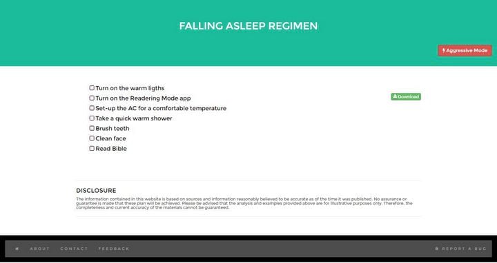 Falling Asleep Regimen | Allen Lipsky